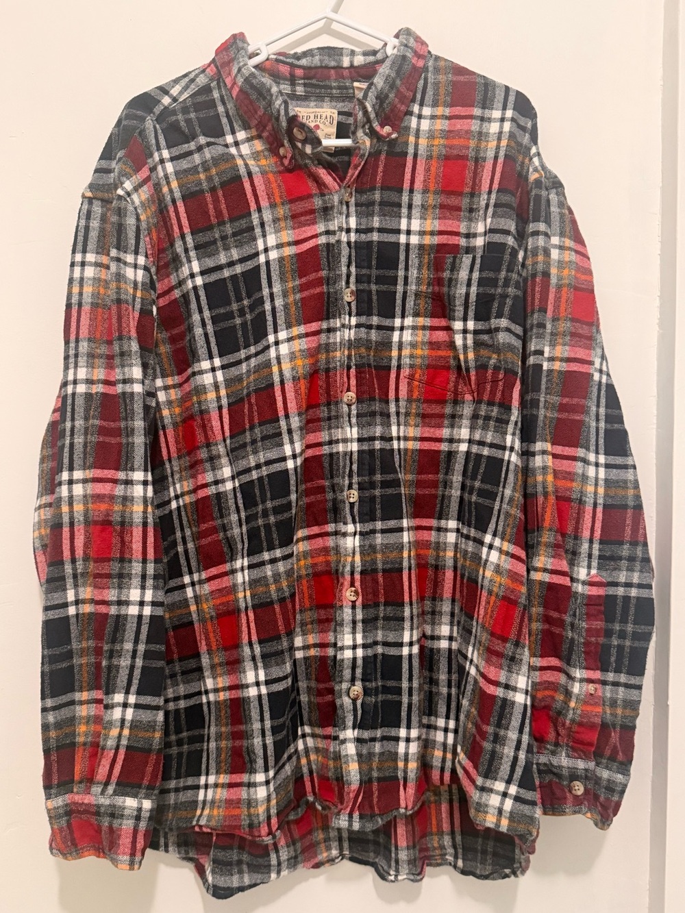 Red head branch co. Red, Black & White Plaid Button-Down Shirt